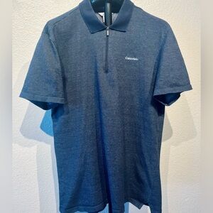 Calvin Klein Dark Gray Short Sleeve Quarter Zip Polo Shirt - Size M (Men’s)